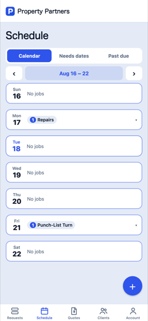 Schedule view